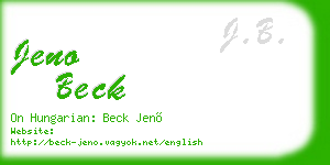 jeno beck business card