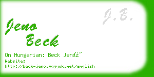 jeno beck business card